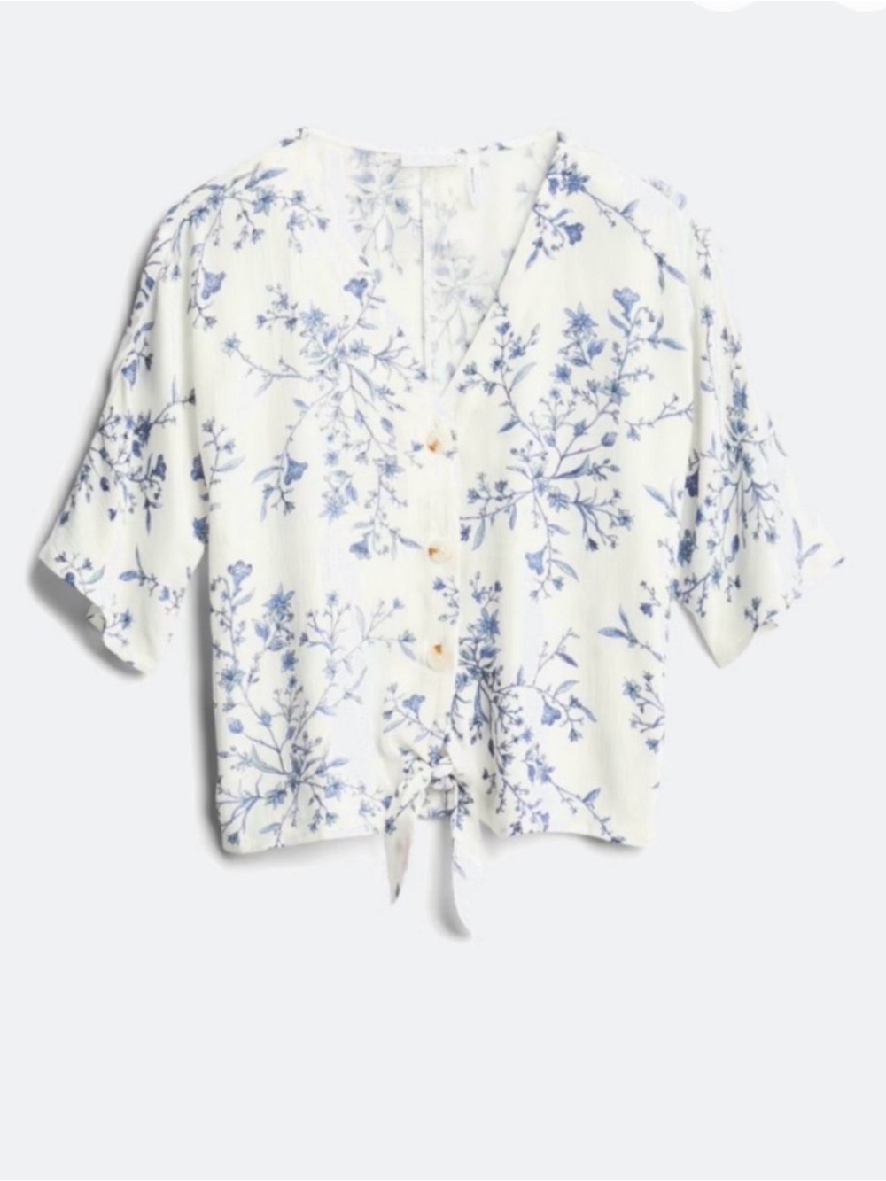 Floral blouse - Blue and White
